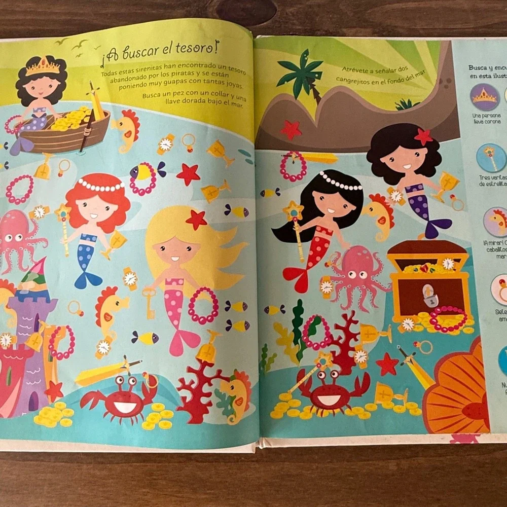 Escuela‎ Magica de Sirenas Hardcover Spanish Activity Book Stories Puzzles Libsa